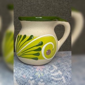 Mexican hand crafted ceramic coffee mug light green
